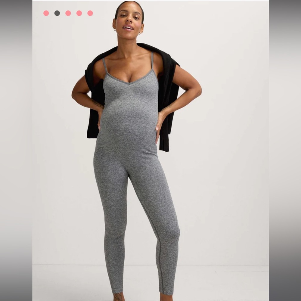 Hatch maternity rib unitard, size 1/S, gray. New with tags & original packaging.